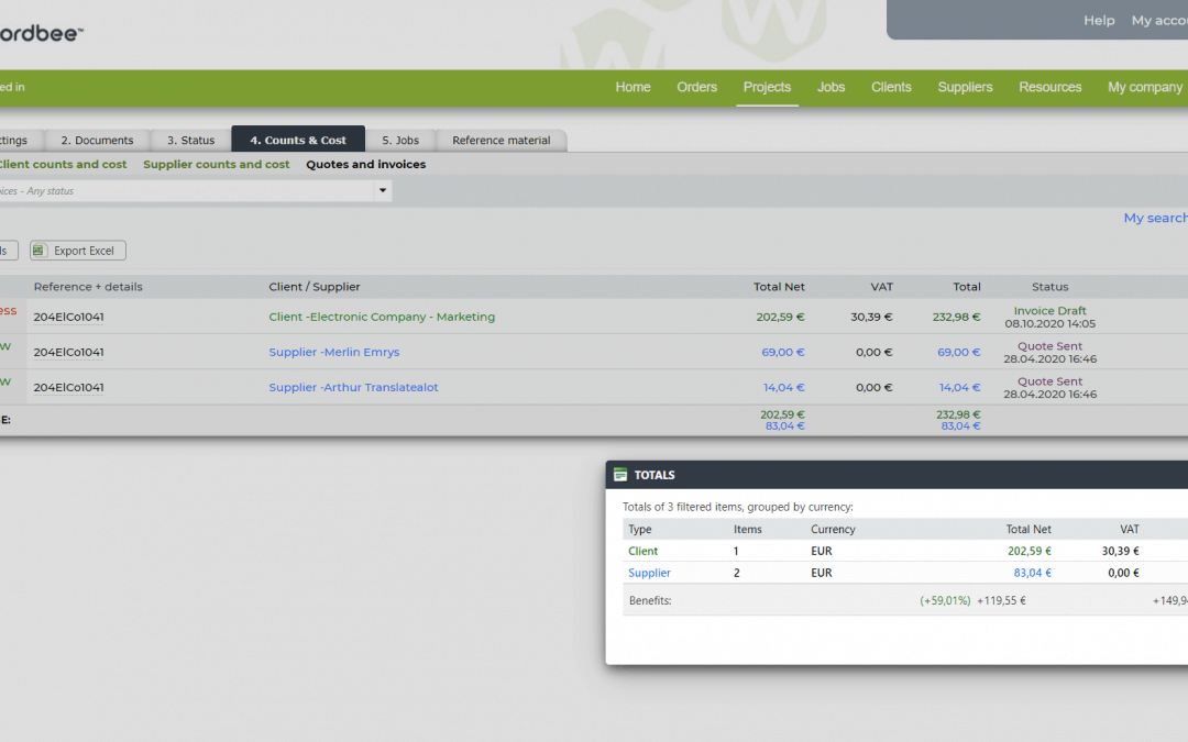 Profit & Costs Calculation